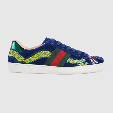 gucci mens shoes thunder blue black zip trainrs|gucci embroidered sneakers.